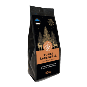 Rum-caramel flavoured coffee